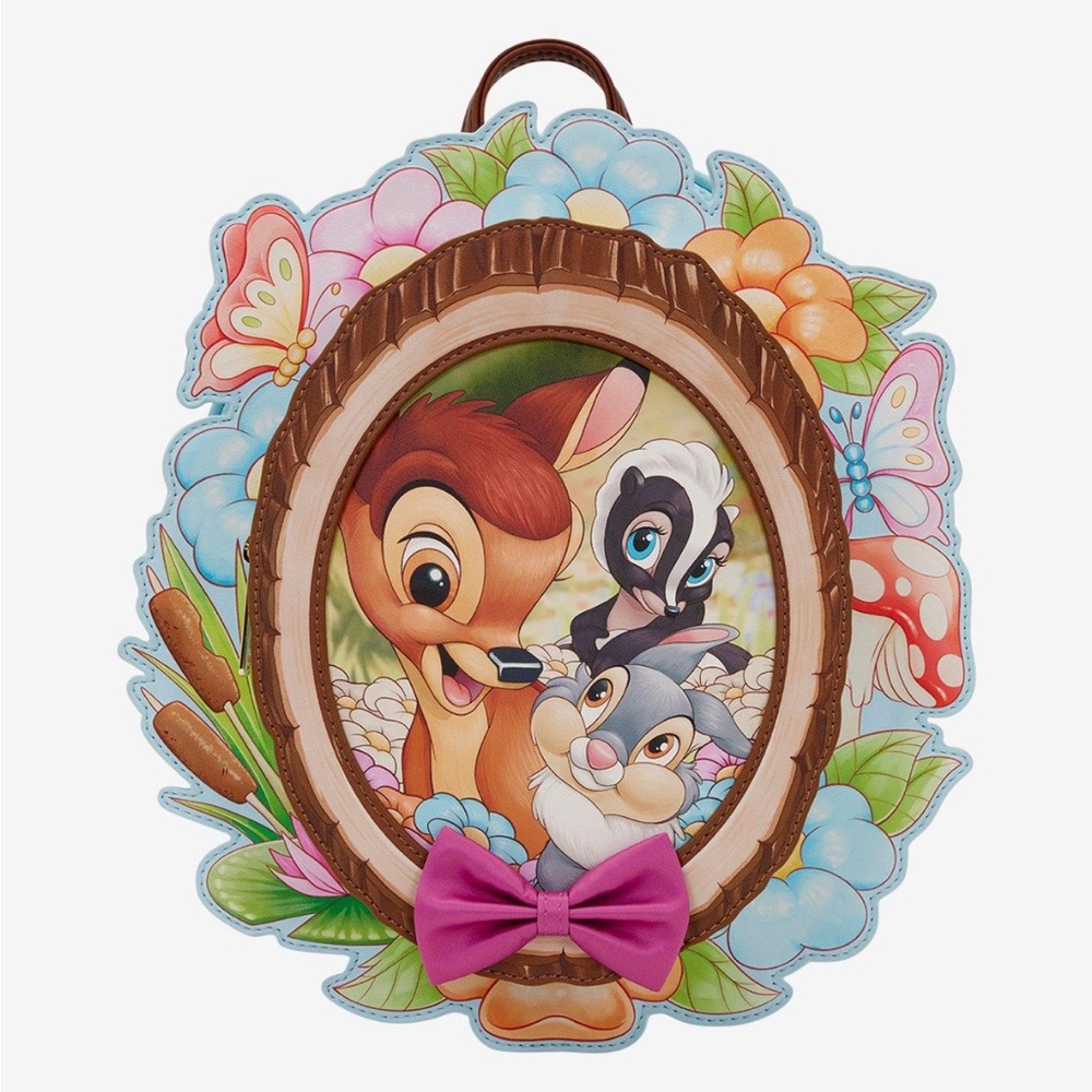 Loungefly Disney NWT  Bambi Floral Group Portrait Figural Mini Backpack